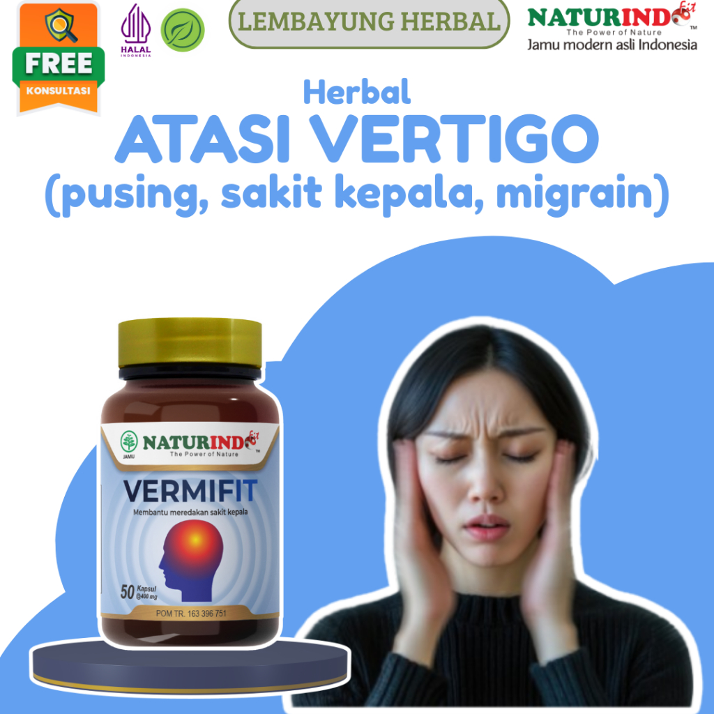 Herbal Vertigo Pusing Sakit Kepala Belakang Migrain Sakit Kepala Menahun Keliyengan