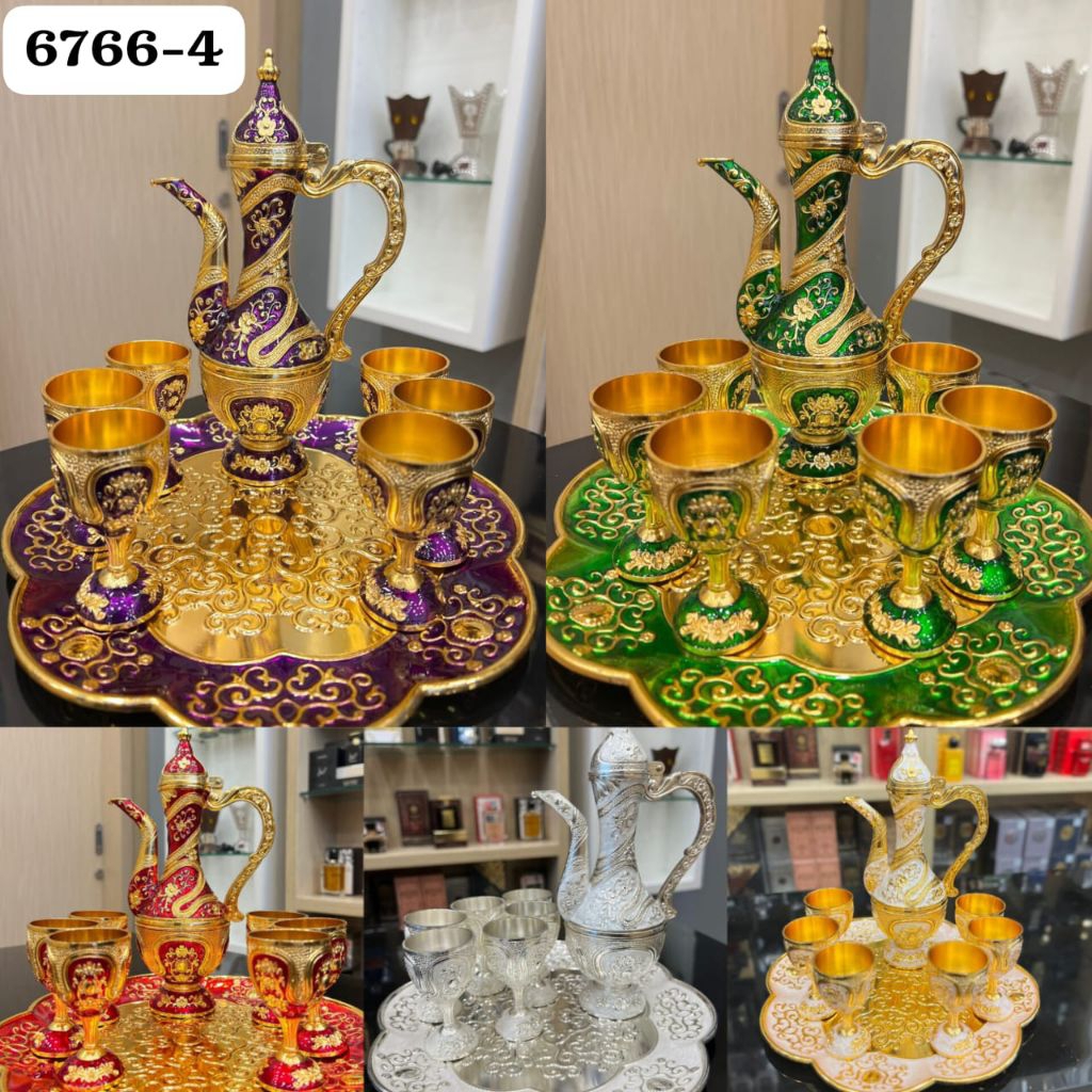 Paket Set Nampan Teko Arab Gelas Zamzam Antik