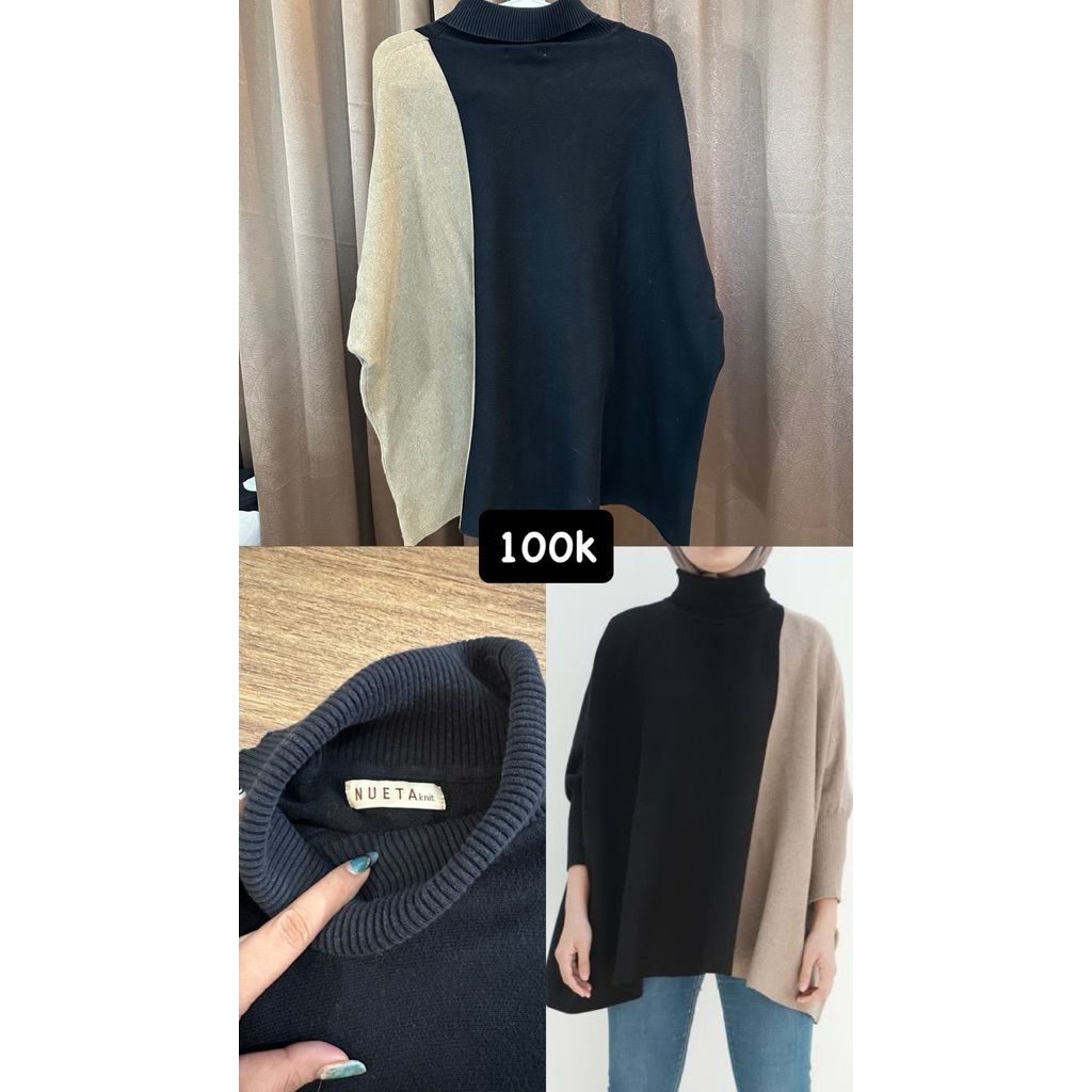 NUETA two tone sweater batwing