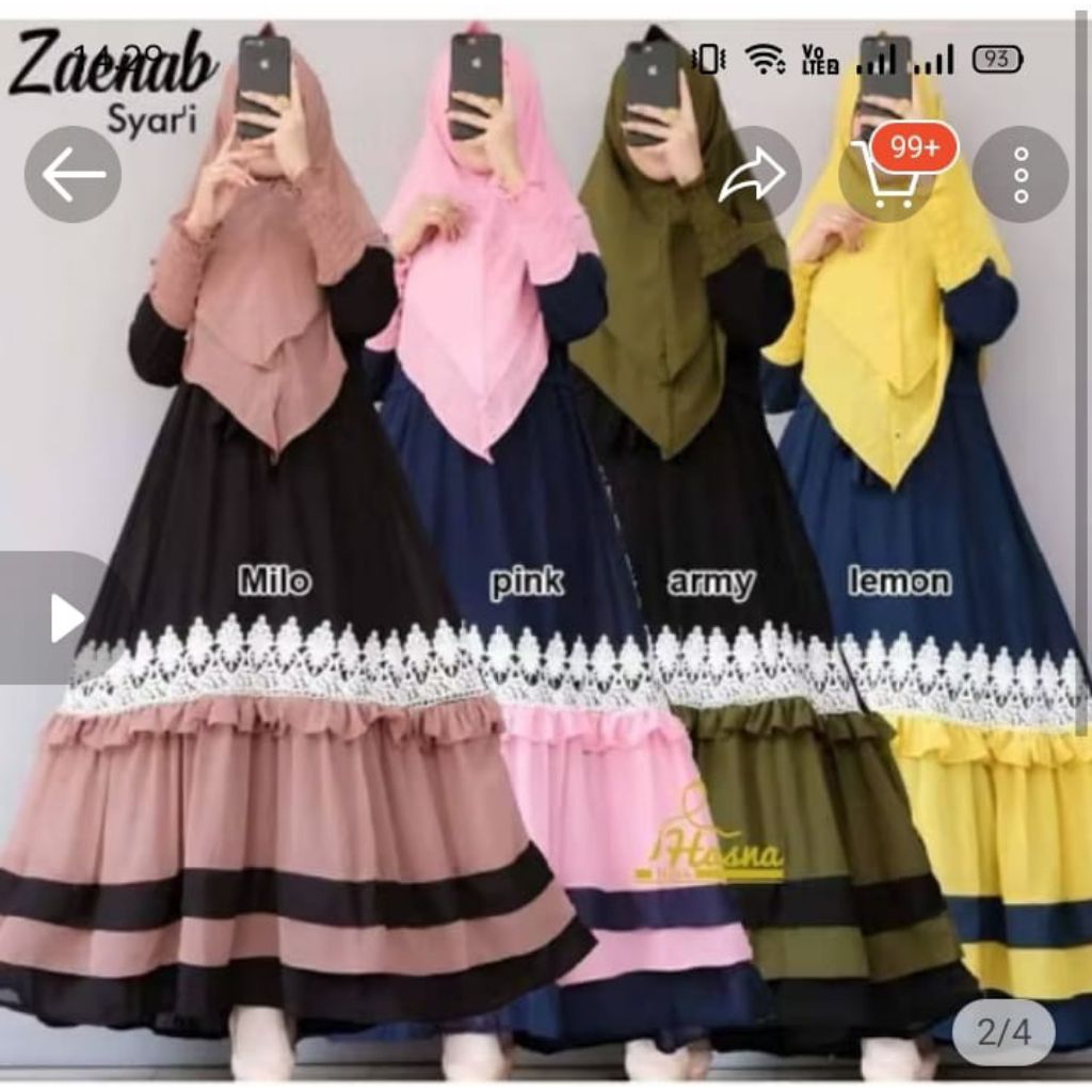 Gamis renda Zaenab/ gamis wanita renda /dress lebaran