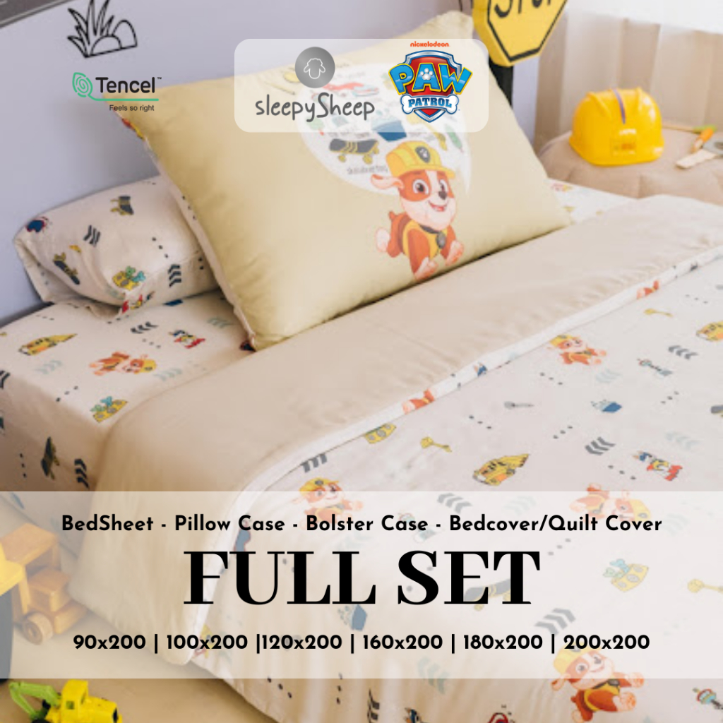 SLEEPYSHEEP PAW PATROL Pup Picks Favorite Things Collection Fullset Sprei With Bedcover Quilt Cover 