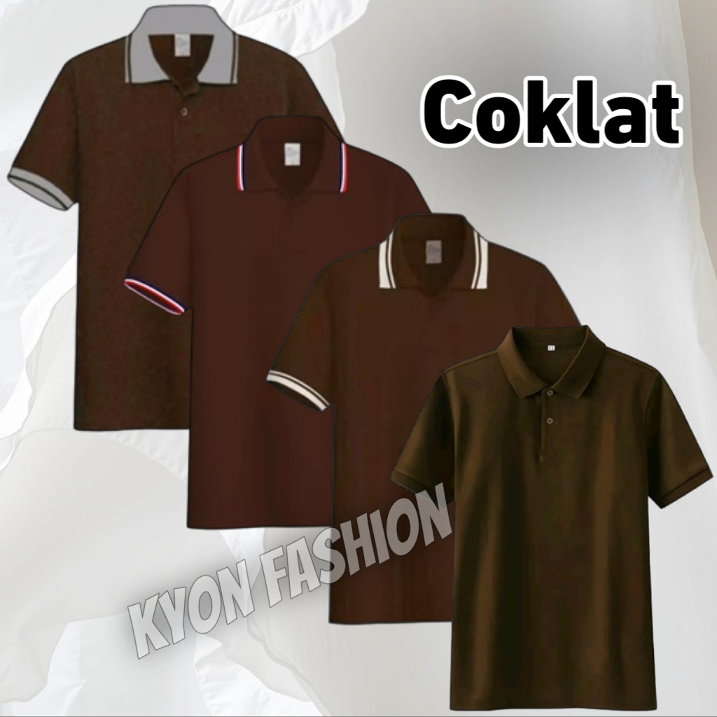 Baju Kas Polo Kerah Lengan Pendek/Kaos Polo COKLAT/Kaos Seragam/Kaos Polos/Kaos Polo Shirt Kerah