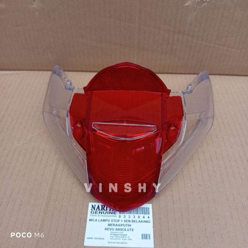 MIKA/KACA LAMPU STOP REM BELAKANG REVO ABSOLUTE 110 REVO FIT KARBU SET MIKA SEN MERAH PUTIH