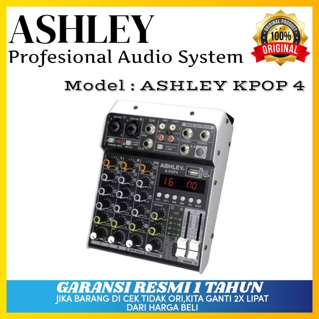 Mixer Audio Ashley Kpop 4 Original Mixer Ashley 4 Channel Bluetooth
