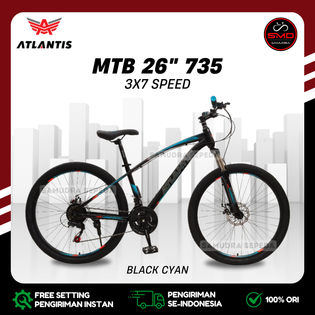 Sepeda Gunung MTB 26 Atlantis 735 / 760 7sp Murah BDG