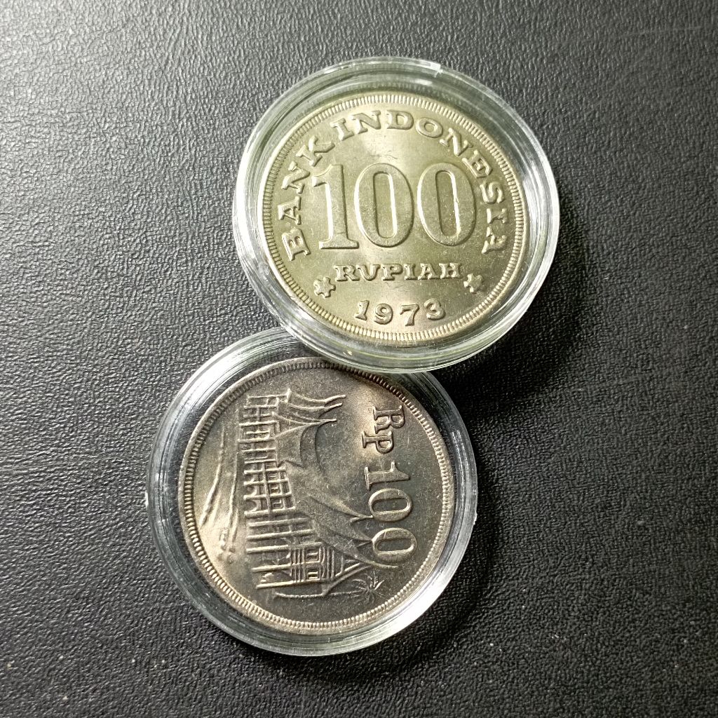 100 rupiah rumah gadang tebal 1973 uang koin baru asli bonus kapsul