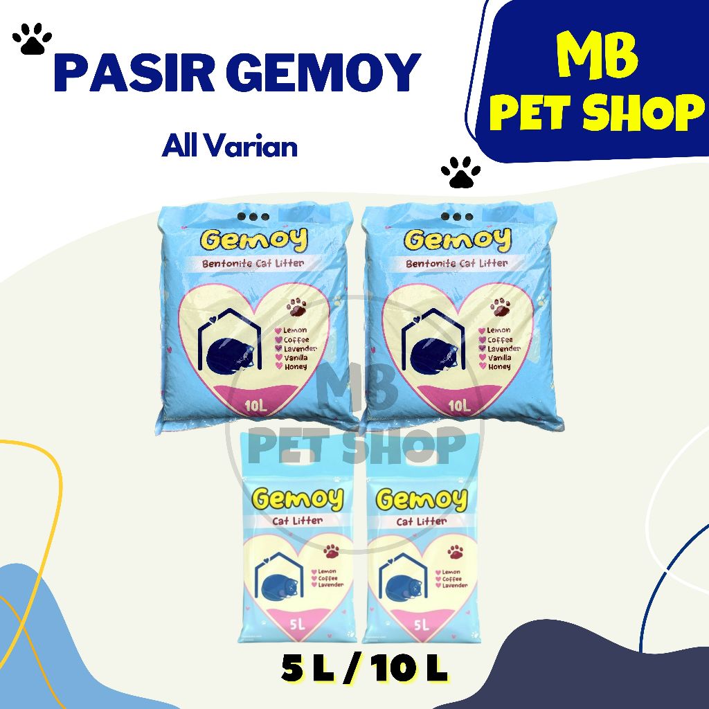 Pasir Gemoy 5L 10L All Varian - Pasir Kucing Gemoy Gumpal Wangi