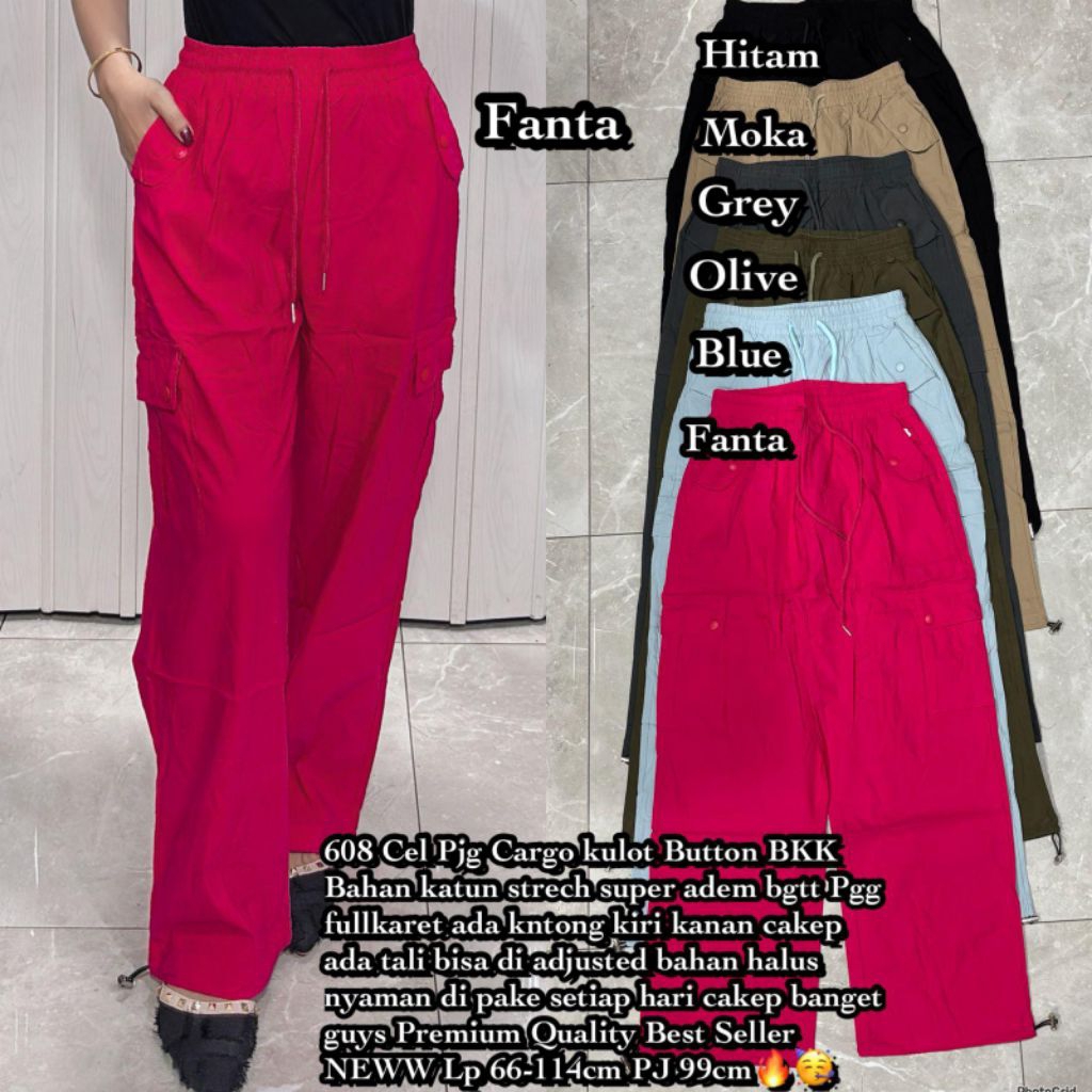 608 Celana Joger Cargo Import Bangkok Tali Serut Bawah