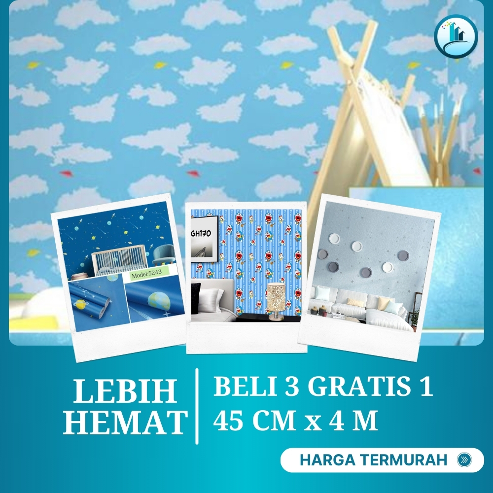 Setiker Wallpaper Dinding 3D Kamar Anak Laki Laki Welpaper Dindin Motif Karakter Estetik KOMBO HEMAT