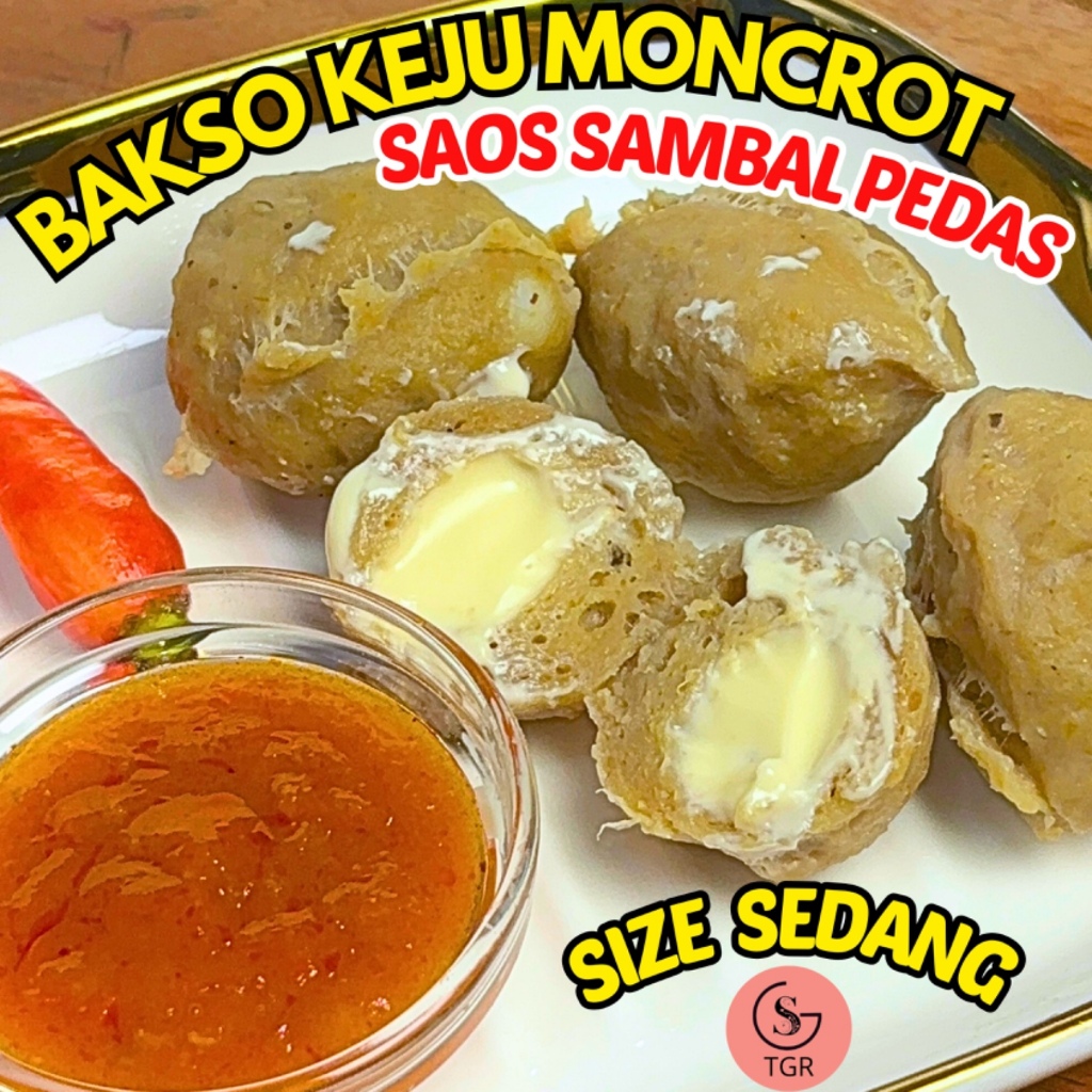 

BAKSO KEJU MONCROT UKURAN SEDANG ISI4 KEJU LUMER SAOS SAMBAL