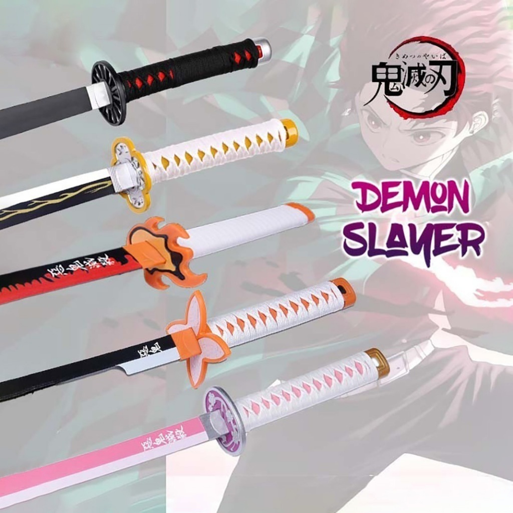 Mainan Pedang Nichirin Tanjiro Kimetsu No Yaiba Rengoku Kyojuro Zenitsu Giyuu Senjata Cosplay Pedang