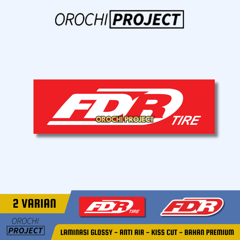 Sticker Stiker Brand Logo Ban FDR Tire Vinyl Glossy Anti Air HP Laptop Tumbler Motor Helm