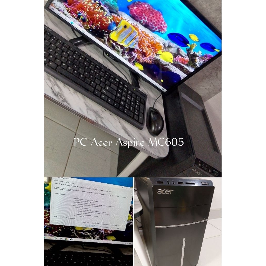Komputer PC Lengkap Acer + Monitor Tv Sharp
