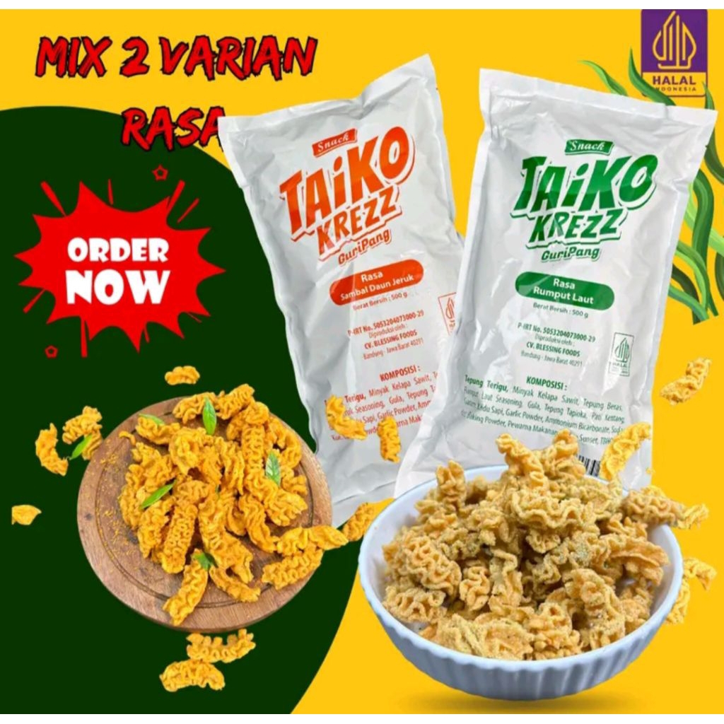 

TAIKO KREZZ Rasa rumput laut / Sambal daun jeruk / Variant Rasa Terbaru