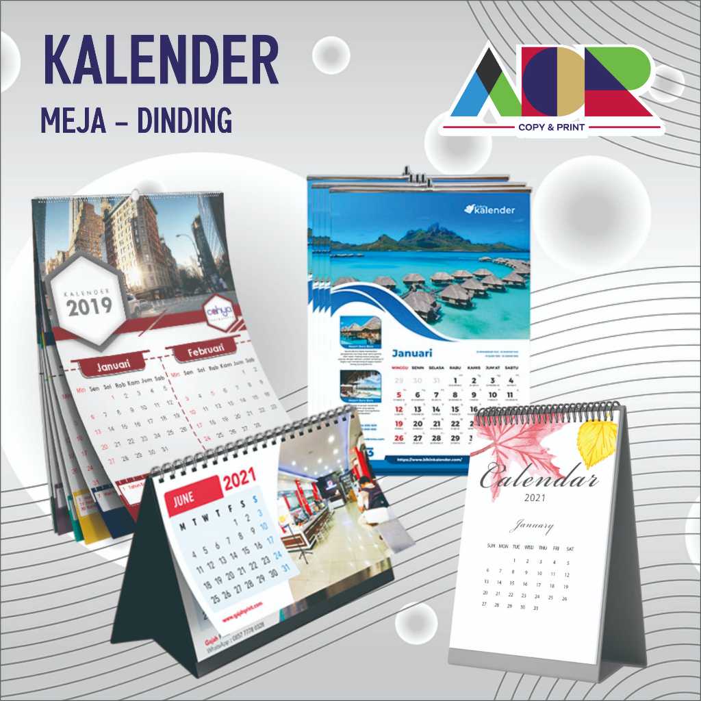 KALENDER MEJA | DINDING BAHAN ART PAPER/ART CARTON