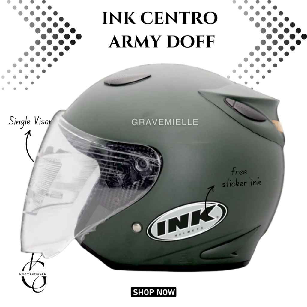 big promo promo terbaru helm half face centro sticker ink single visor sni pria wanita dewasa helmet