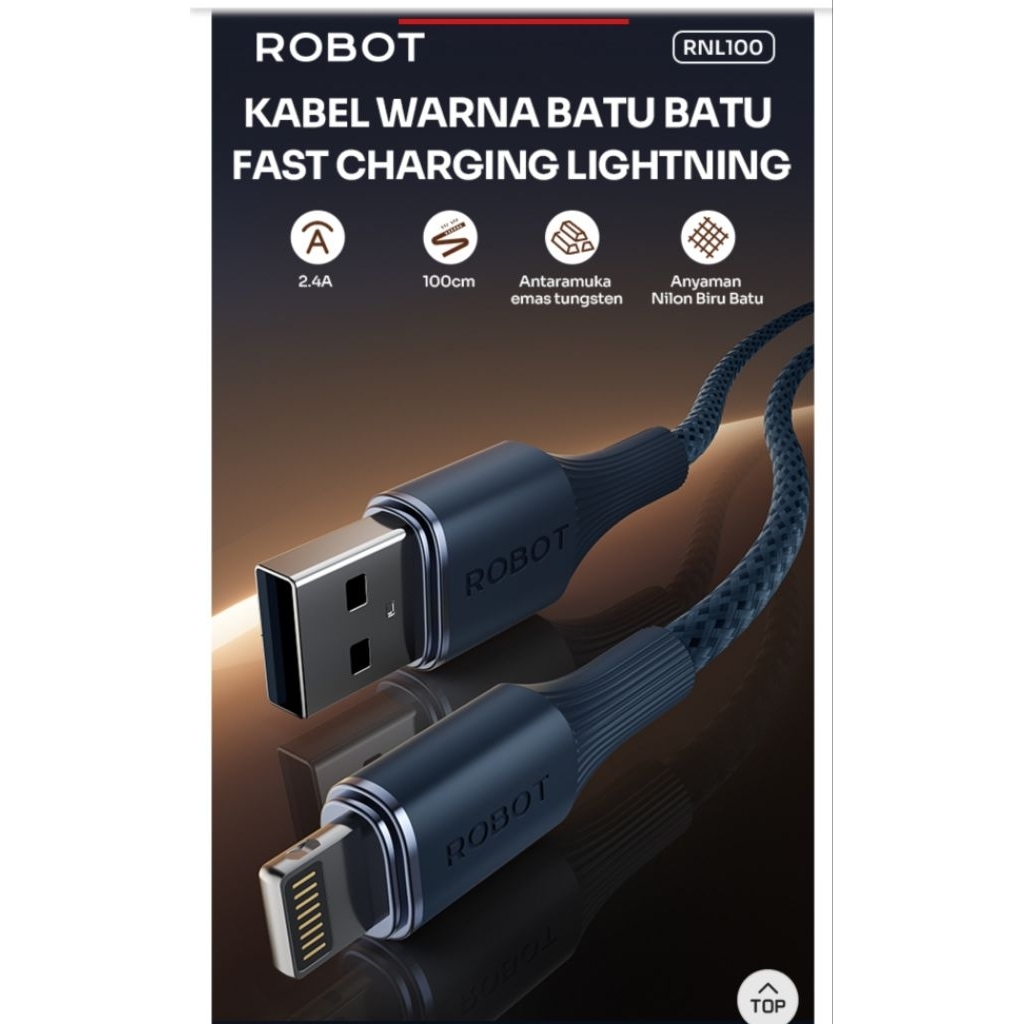 KABEL DATA USB KE LIGNHNING/IPHONE. CABLE DATA USB TO IPHONE. KABEL CASAN I PHONE ORIGINAL ROBOT KON