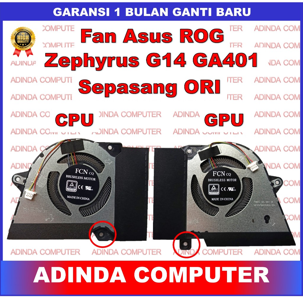 Fan Asus ROG Zephyrus G14 GA401 GA401Q GA401QC Sepasang ORI
