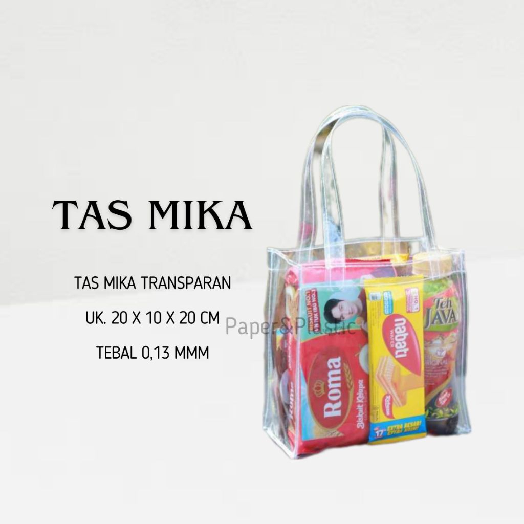 Tas Mika Transparan 20 X 20 | Goodie Bag Hampers, Kado, Souvenir | Tas Bening