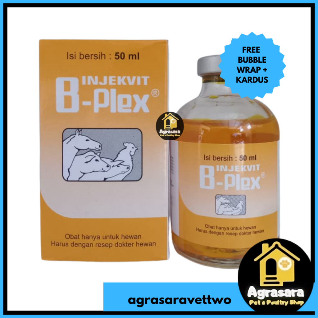Injekvit B Plex 50 ML MEDION - Vitamin B Kompleks Vitamin B Complex Medion untuk ternak ayam sapi