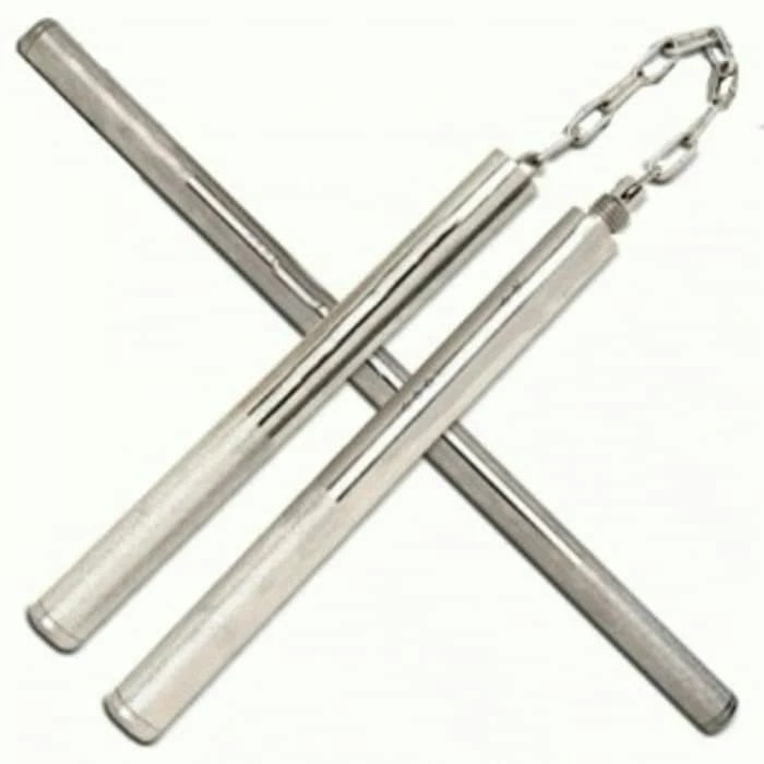 Terlaris Nunchaku Double Stick Stainless Steel Freestyle Tahan Banting Tongkat Beladiri Praktis Besi