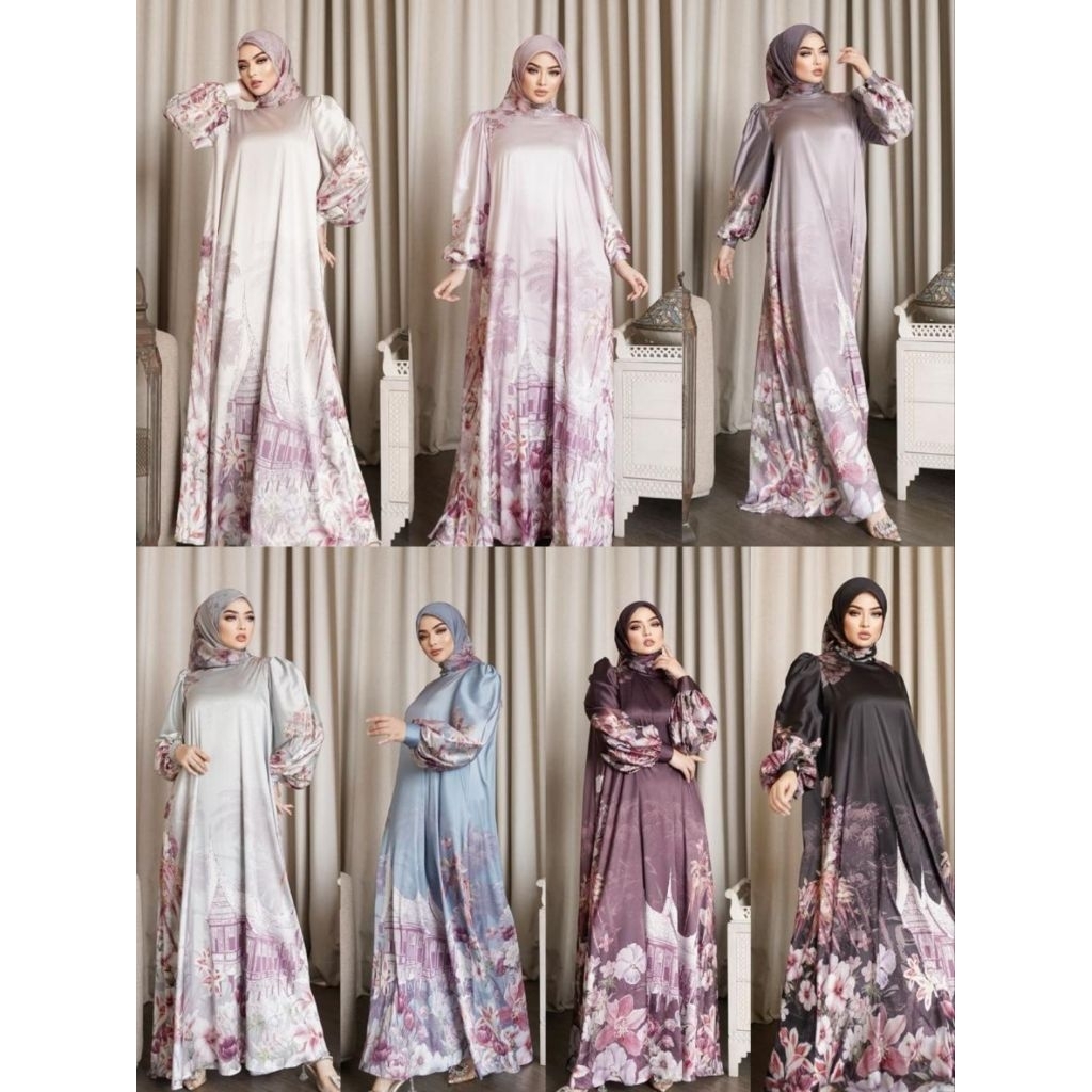 Gamis Keira by Navana – Set Kerudung Scraft – Silk Printing Premium LD 110 PB 145