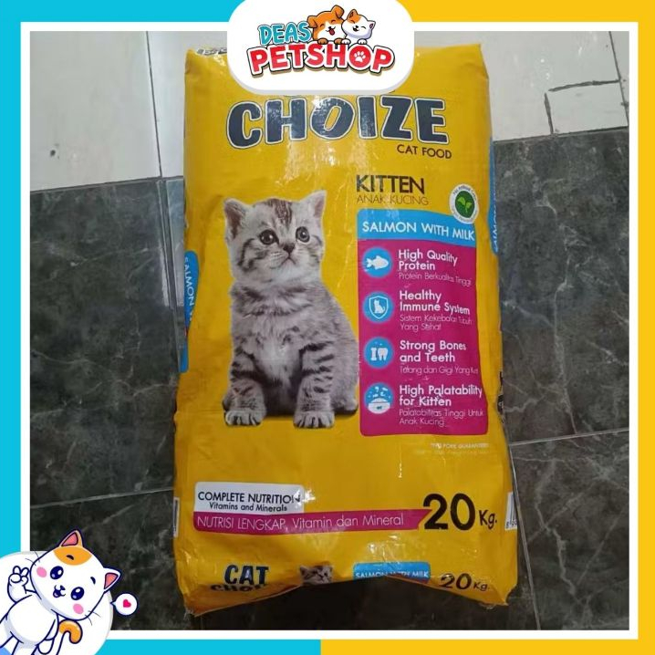 Makanan Kucing Cat Choize Kitten Salmon Kuning 20Kg 1 Karung