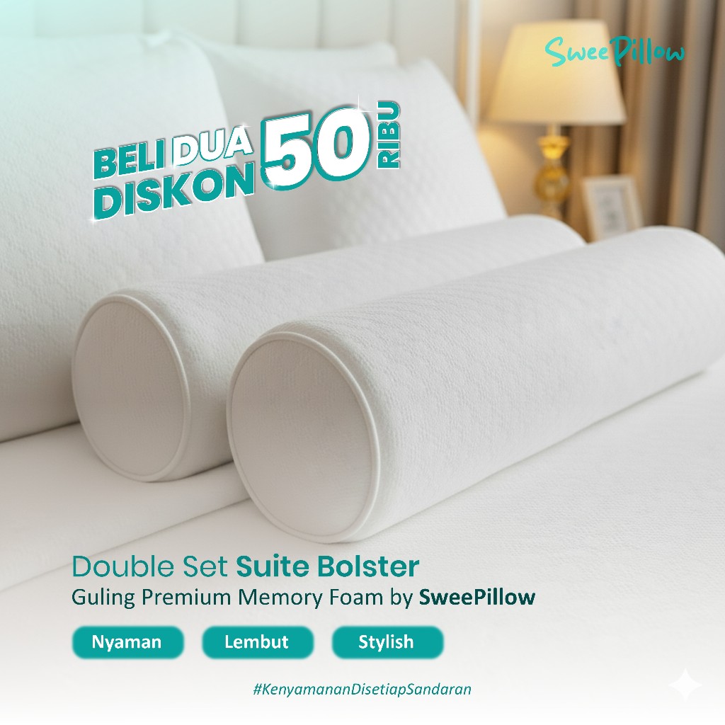 SweePillow Suite Bolster Guling Hotel Memory Foam Premium 80 x 20 cm | Single SP-G001