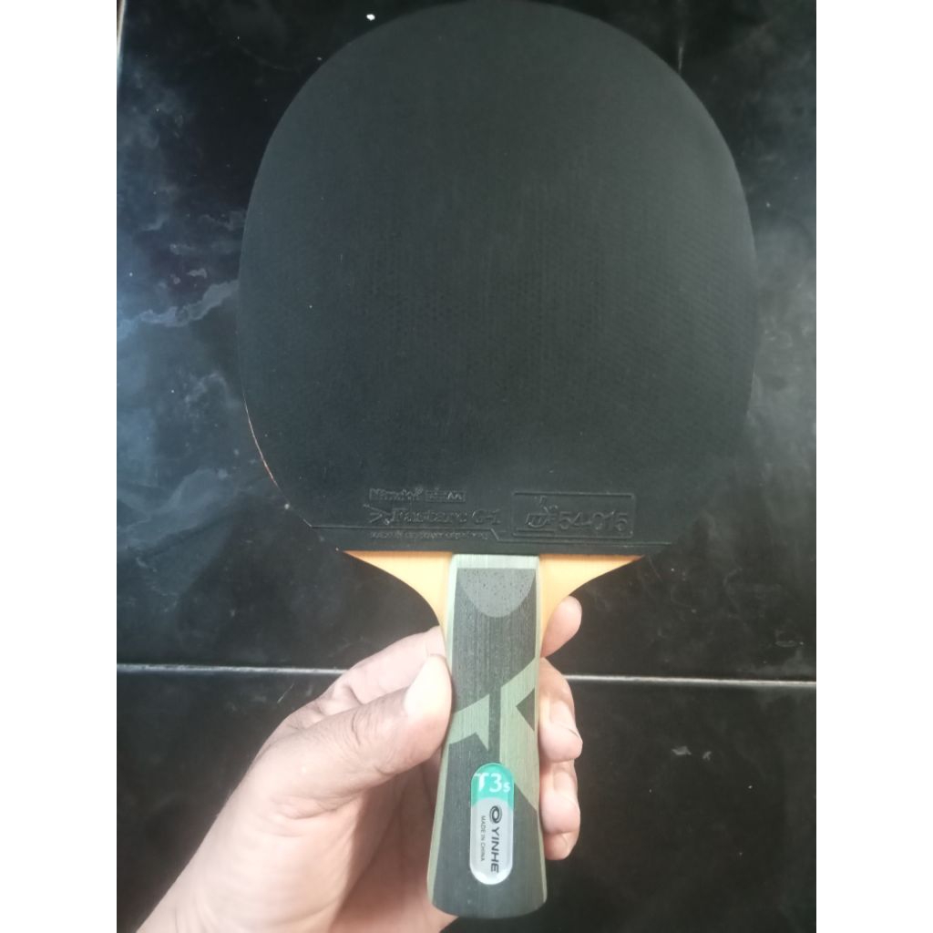Sepaket bet tenis meja kayu Yinhe T3s karet hitam Fastarc G1 merah bintik serang butterfly chalenger