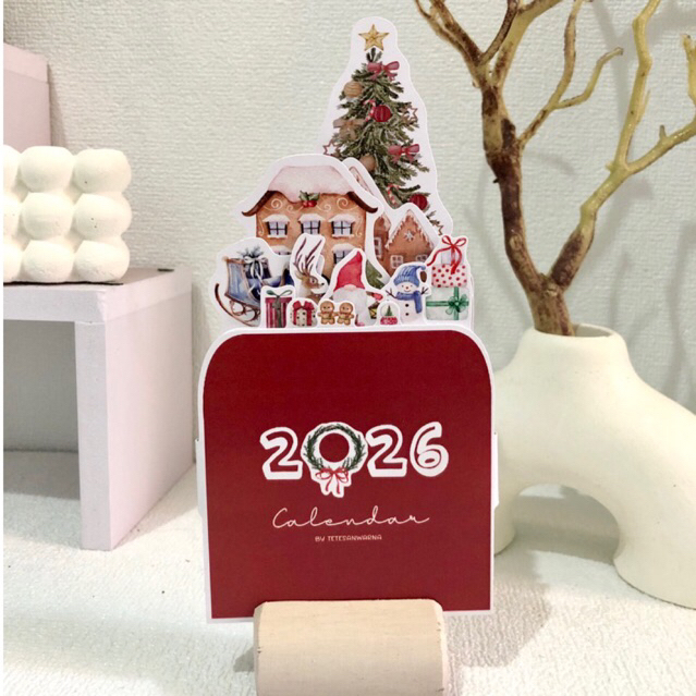 Kalender Natal 2026 by Tetesanwarna - Kalender 3D Meja Mini