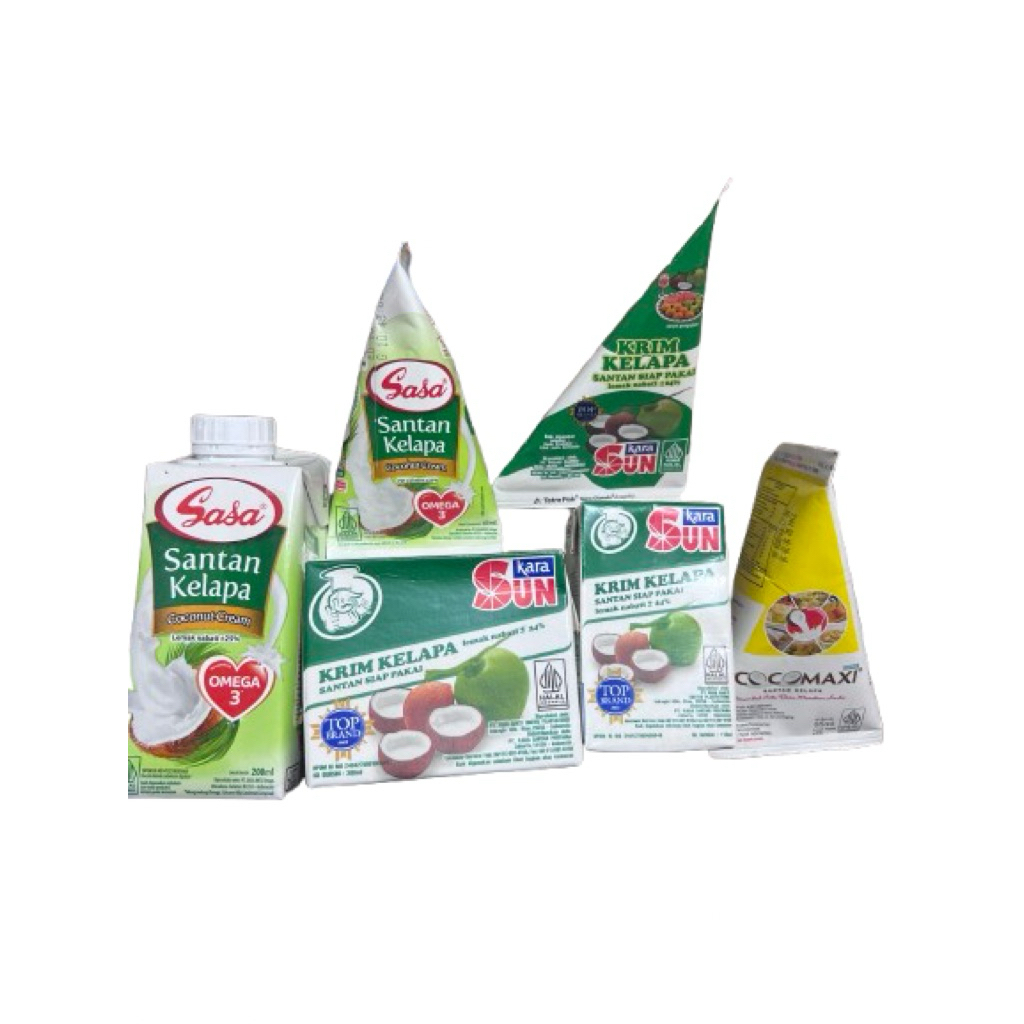 

Santan Kelapa Berbagai Merek&Ukuran SunKara,Sasa,CocoMaxi,