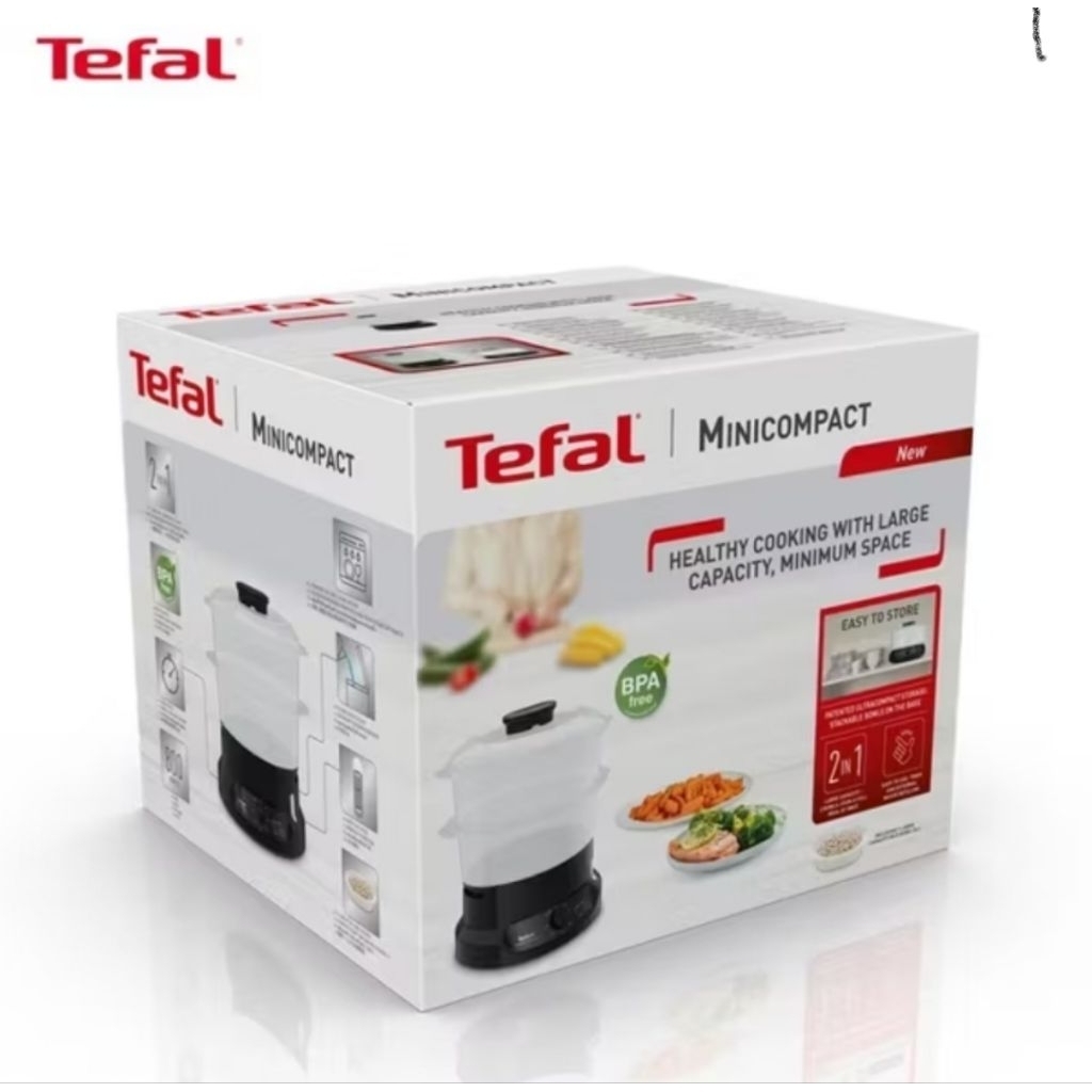 Tefal Food Steamer Mini Compact 6 Liter VC139810 / Kukusan Listrik