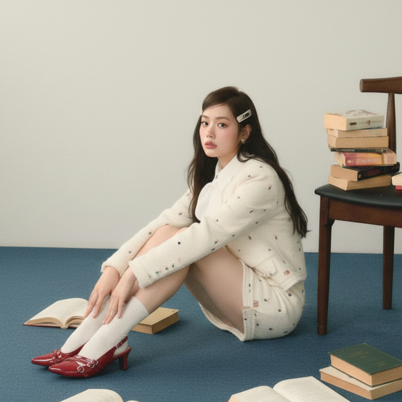 Alivelovearts Foxie Heels 6cm Pointed Hak Runcing Sepatu Pantofel Strap Heel Vintage Sepatu korea Wa