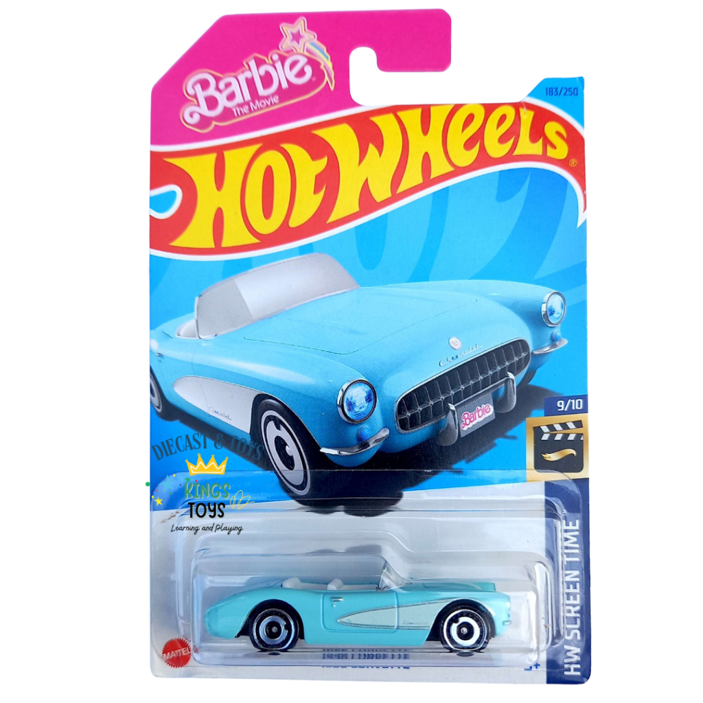 Hot Wheels 1956 Corvette Barbie Biru Muda / Hotwheels Barbie Corvette