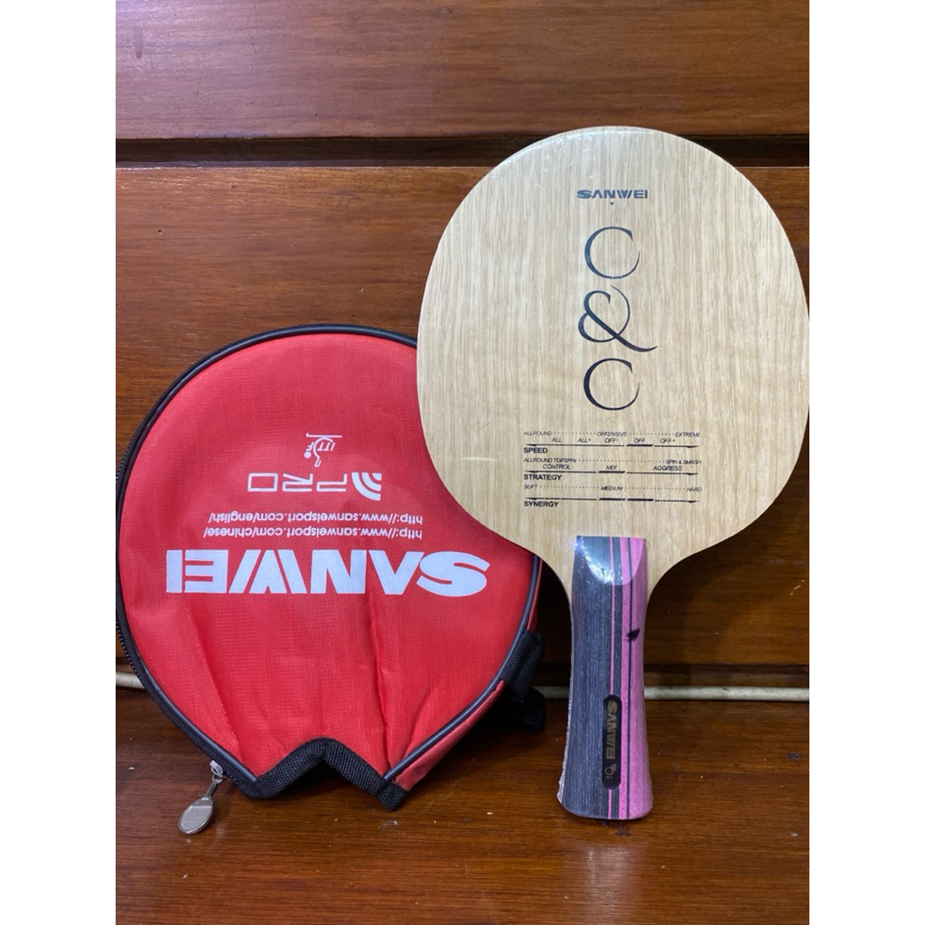 Kayu Bet Tenis Meja Pingpong Sanwei CC CARBON Original