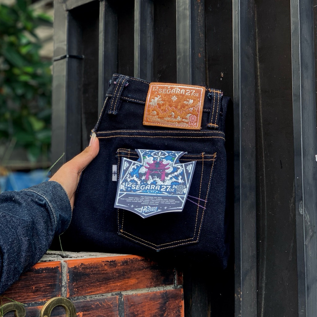 Sage Denim Anniv 12Th Segara 27Oz Twisted Purple x Light Purple Selvedge Line