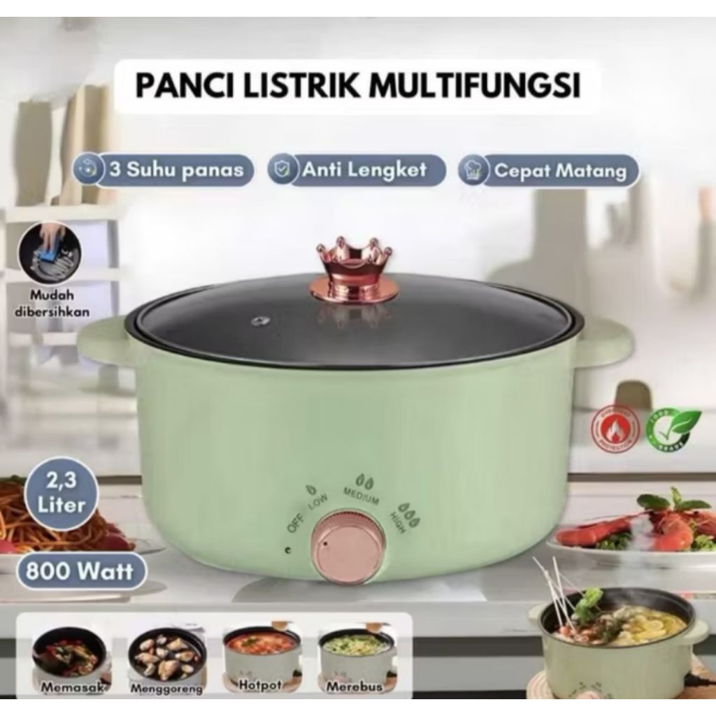 Panci Listrik Elektrik Praktis Serbaguna Ukuran Kapasitas Besar 2,3 Liter