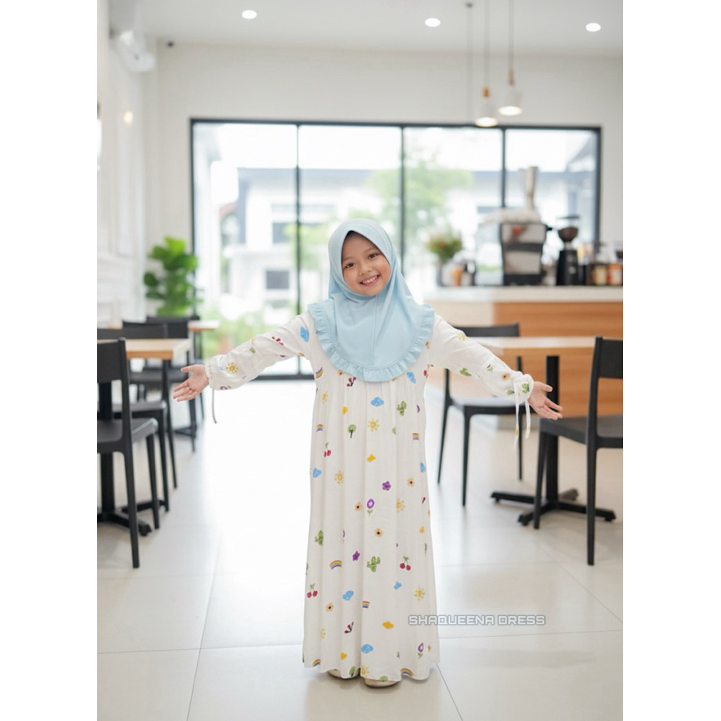 Shaqueena Gamis Anak Rayon Diamond Remaja anak || Baju Lebaran Kekinian || Dress Anak Terbaru