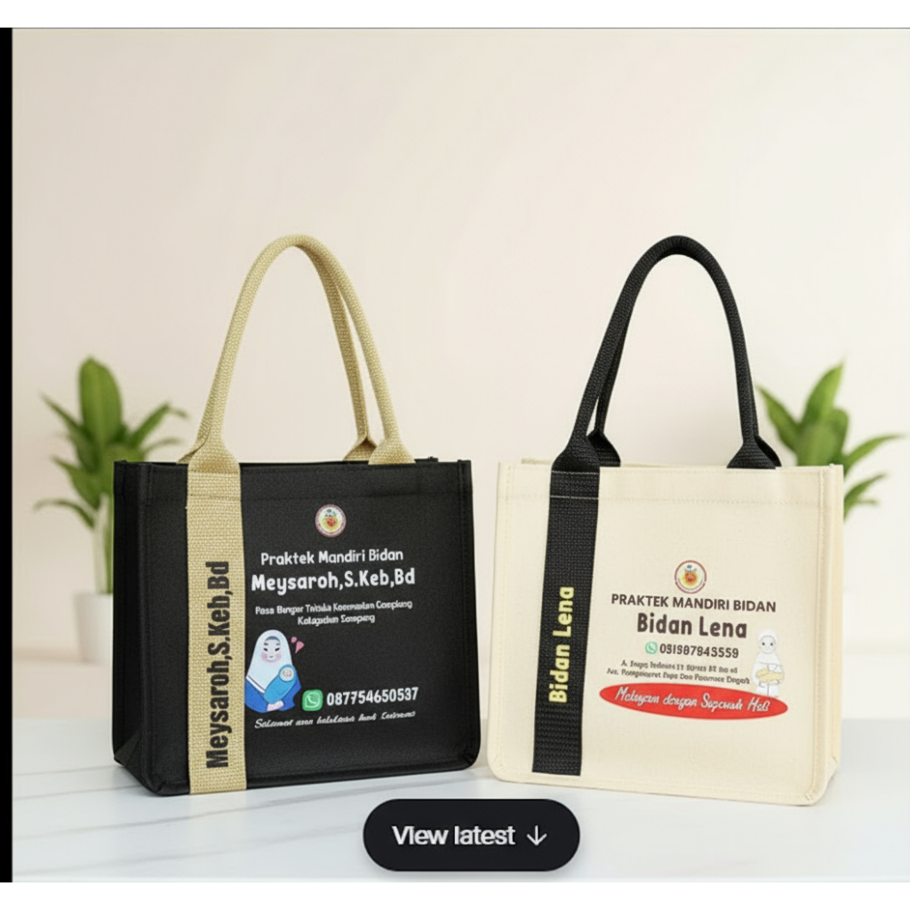 Hazel Bag Polyaster Free Custom - Souvenir Bidan, Ultah, Aqiqah Premium