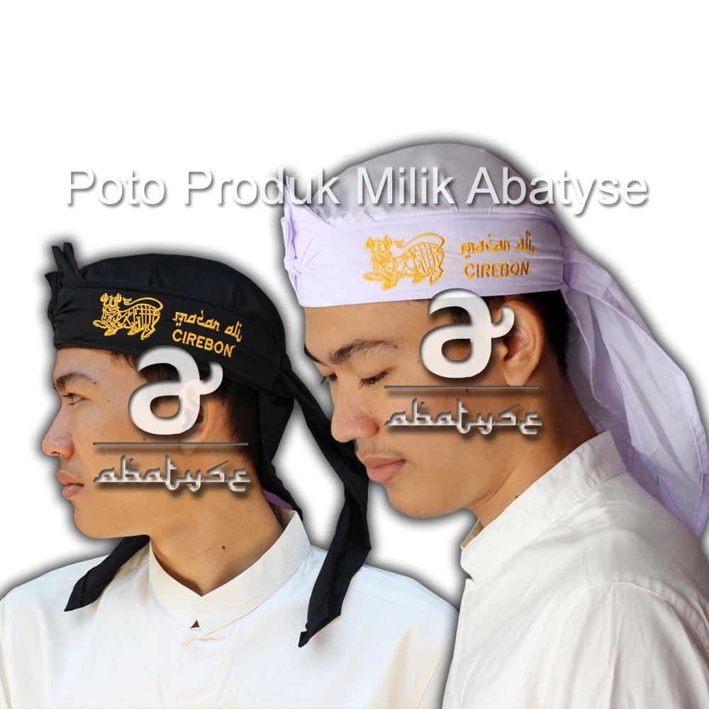 Blangkon Bordir Macan Ali Cirebon Putih - Iket Tetopongan Macan Ali