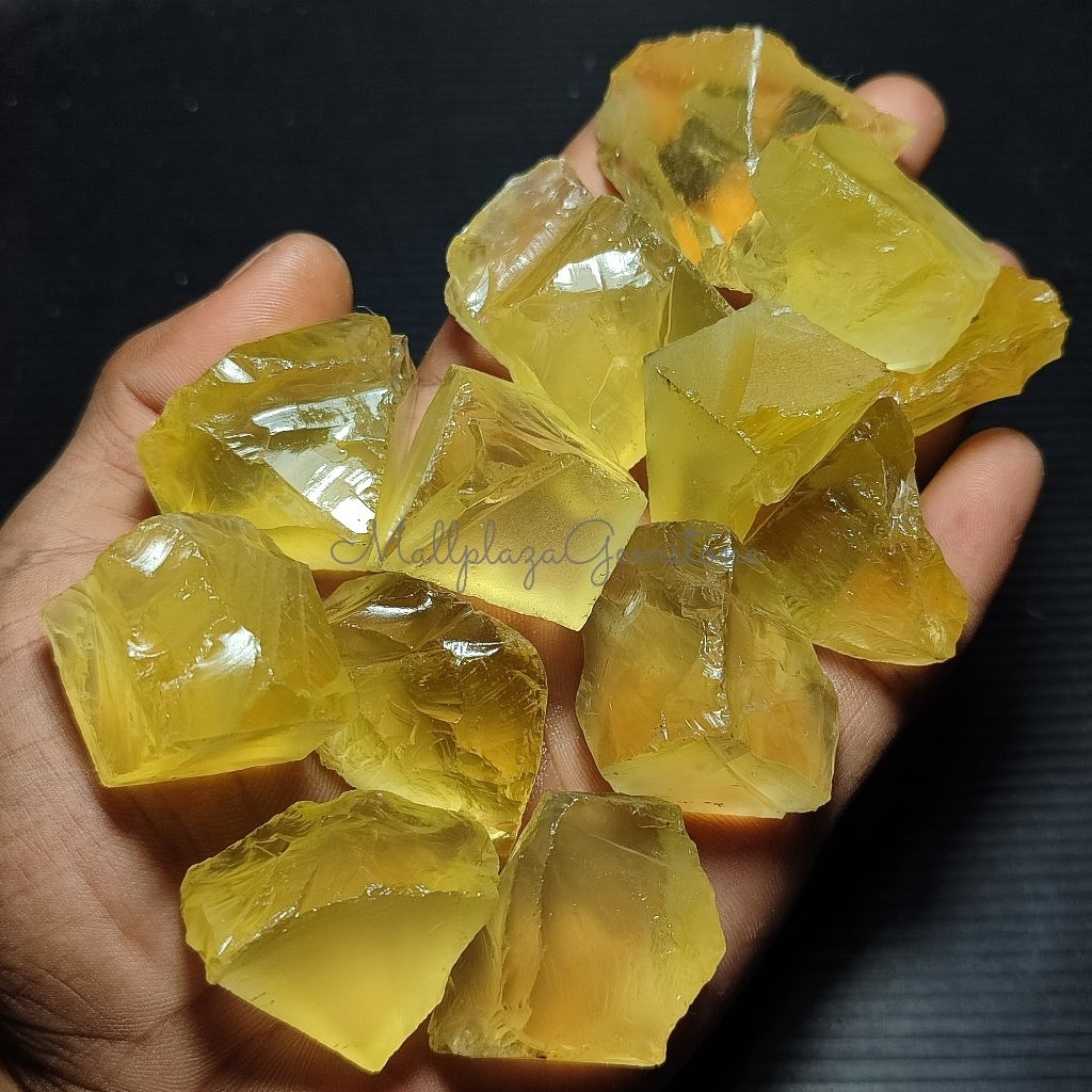 batu natural yellow citrine brazil asli natural super clean / bongkahan batu yellow citrine / batu g