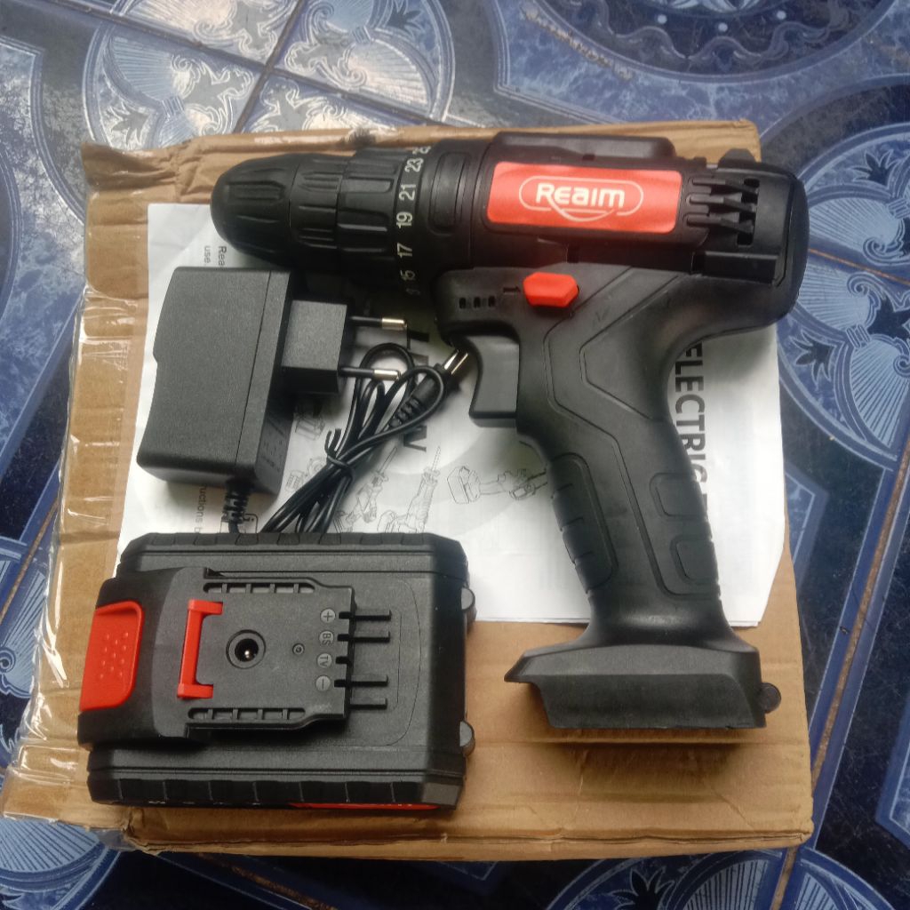 Bor cordless reaim, bor baterai 12volt, bor tukang