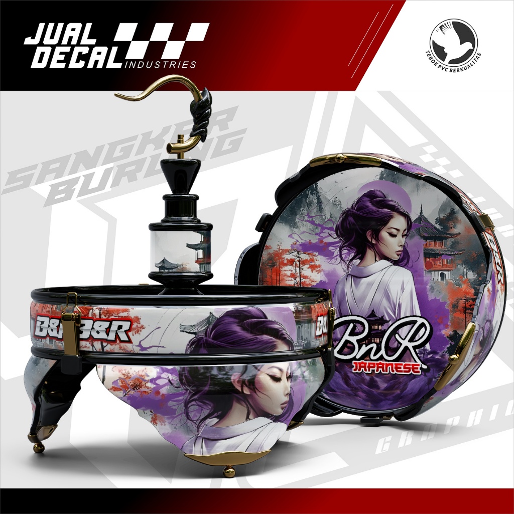 Stiker Sangkar Burung Variasi BNR Lady Japan Lovebird Batman Pleci Helopet Decal Tebok Burung Custom