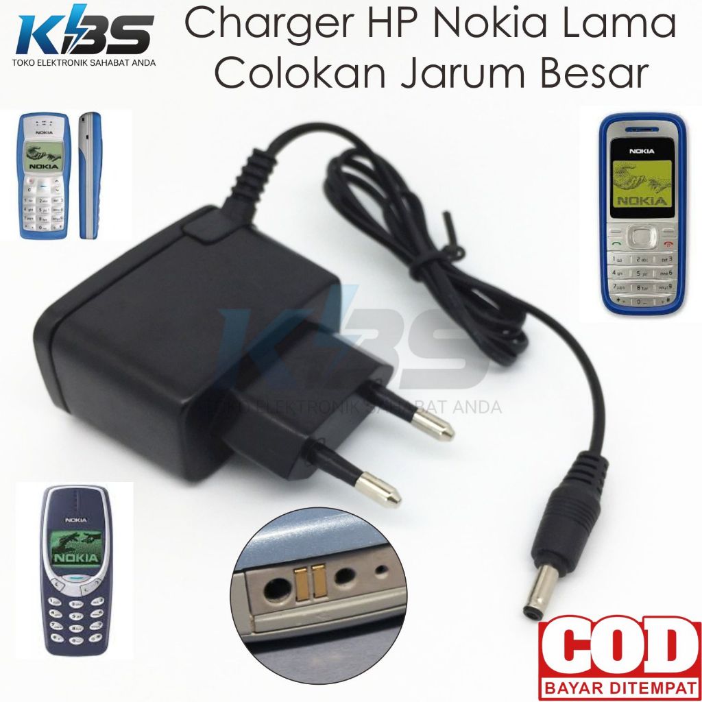 Travel Charger Colokan Bulat Besar 3,5 mm untuk HP Nokia Lama Type 1100 1110 1112 Seri Jadul 1600 23
