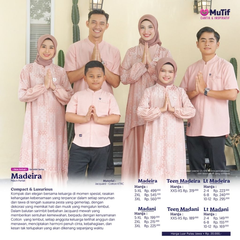 PROMO TERMURAH SARIMBIT MUTIF MADEIRA PEACH PARFAIT//GAMIS MADEIRA//KOKO MADANI//GAMIS ANAK LITTLE M