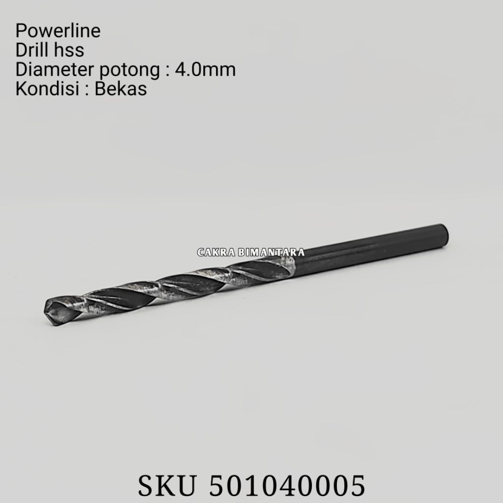 Powerline mata bor bekas 4.0 mm drill HSS 4.0mm untuk besi diameter 4 0 mm