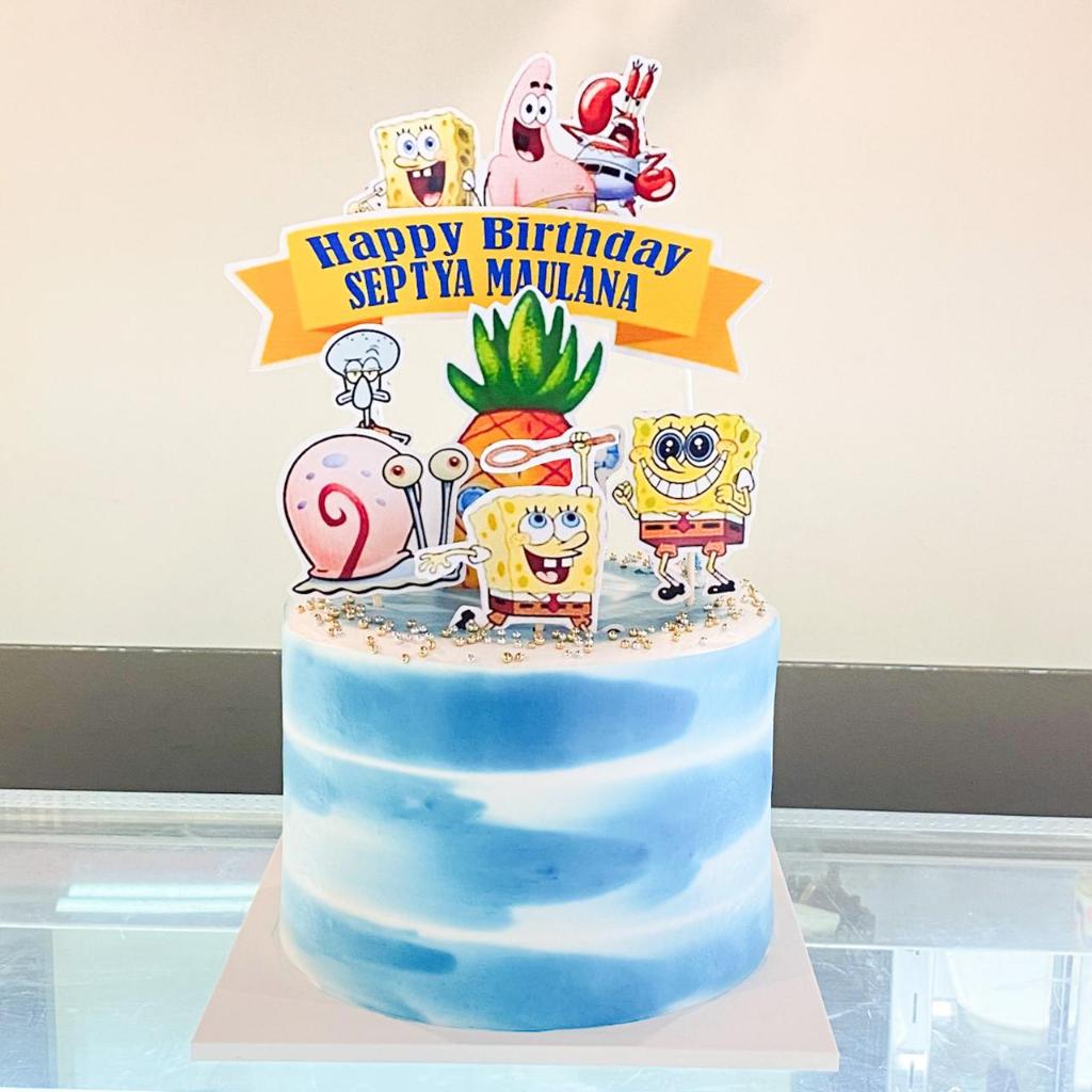 Kue Ulang Tahun/Birthday Cake/Kue Ultah Tema Spongebob/Spongebob cake/Kue Birthday Spongebob