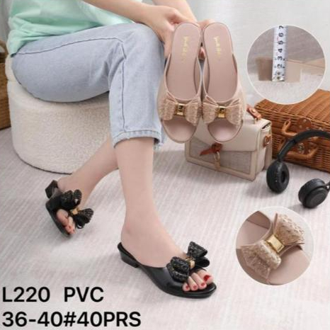 Sandal slop pita wanita L220 Jelly Karet Import balance