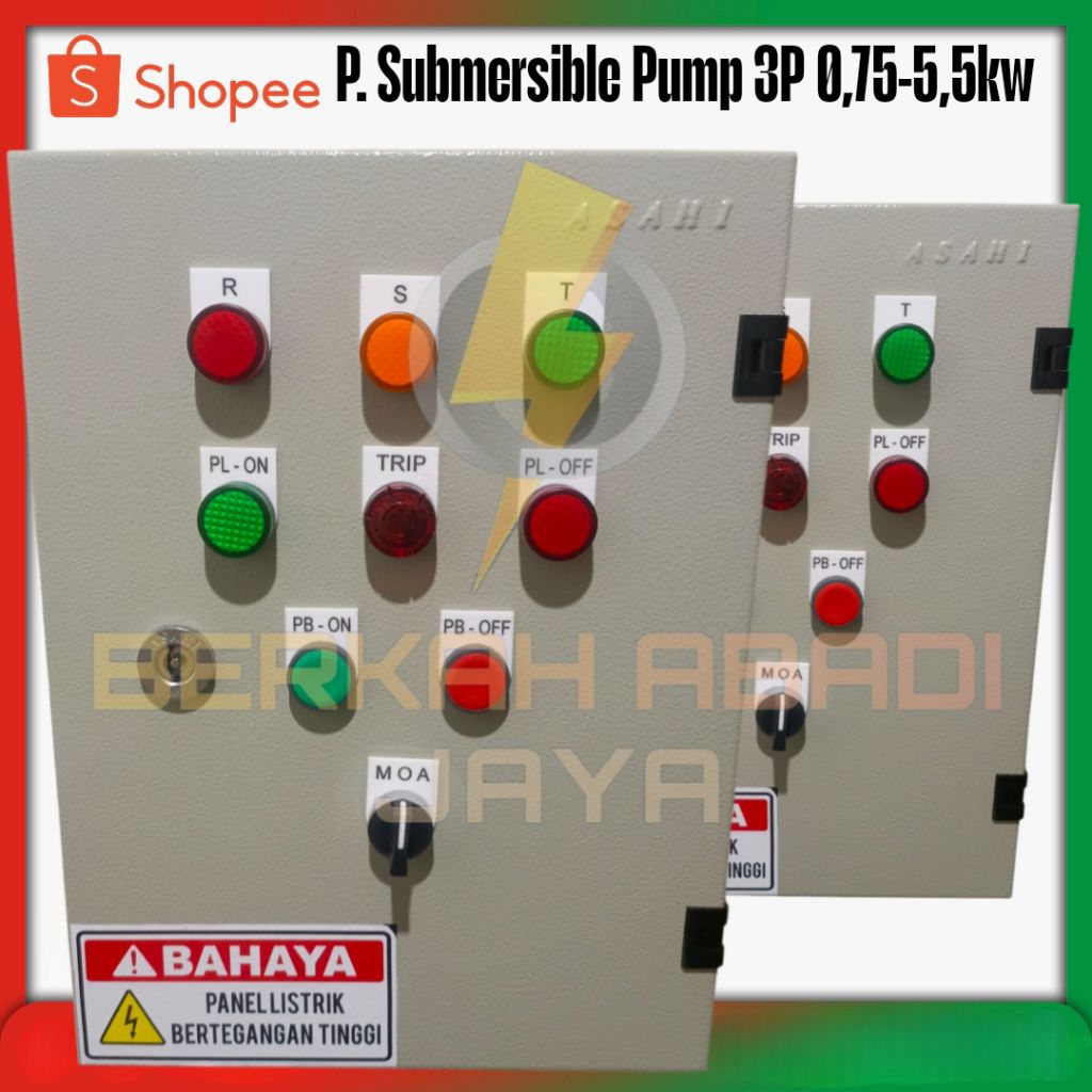 Panel pompa submersible 3phase 0,75kw sampai 5,5kw