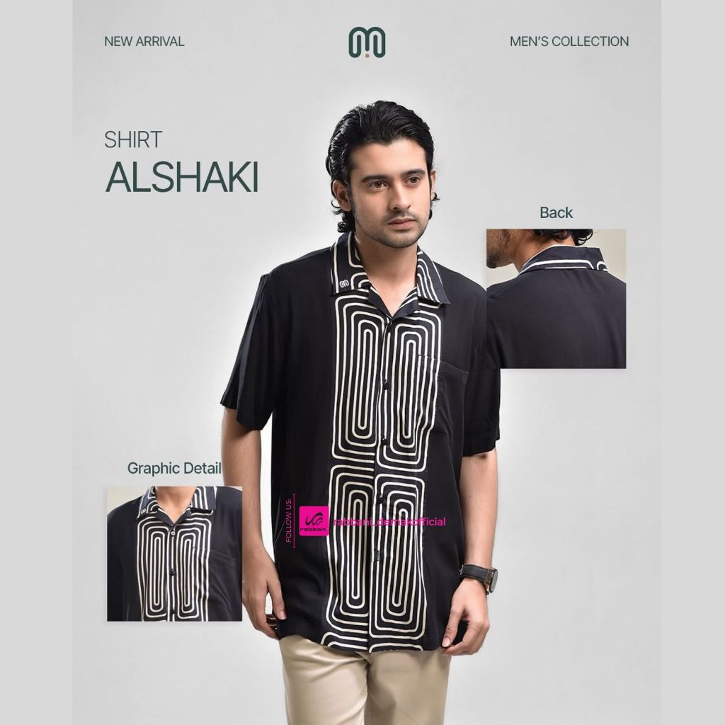 RABBANI X MOT - Shirt Alshaki - Kemeja Rayon Pria - Kemeja Cowok - Kemeja koko Rabbani - Bahan Rayon